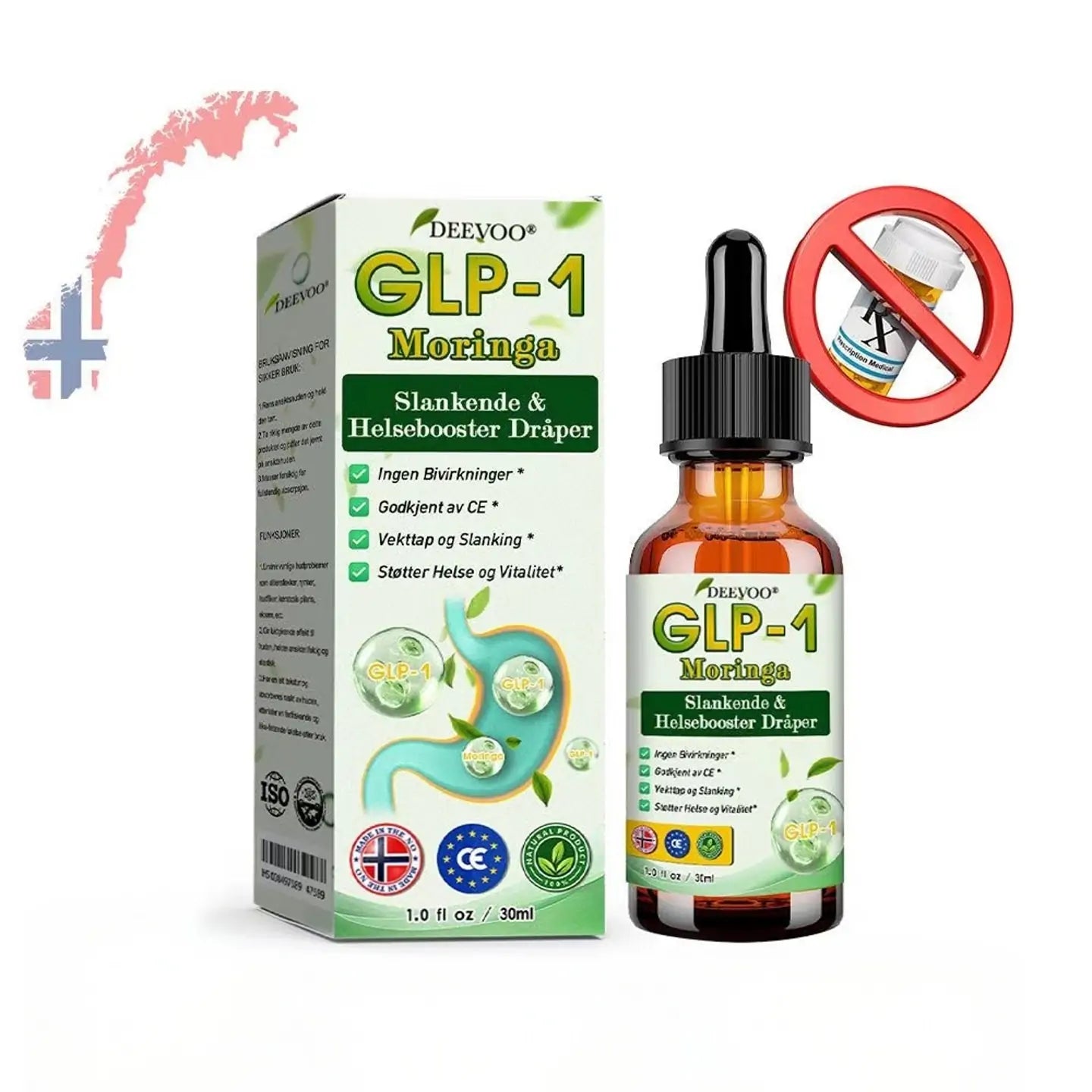 Deevoo®🔬 🌿💪𝐆𝐋𝐏-𝟏 Moringa Slankende & Helseforsterkende Dråper( Matgodkjent fettforbrenner)