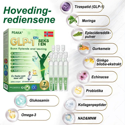 | Offisiell Butikk🏥 | 🇳🇴𝐏𝐄𝐀𝐊𝐀® 𝐺𝐿𝑃-𝟏 𝑺𝒊𝒙-𝒊𝒏-𝑶𝒏𝒆 𝑯𝒆𝒂𝒍𝒕𝒉 𝑺𝒐𝒍𝒖𝒕𝒊𝒐𝒏 𝑶𝒓𝒂𝒍 𝑳𝒊𝒒𝒖𝒊𝒅 (𝐁𝐚𝐫𝐞 𝐞́𝐧 𝐠𝐚𝐧𝐠 𝐨𝐦 𝐝𝐚𝐠𝐞𝐧, 𝐬𝐲𝐧𝐥𝐢𝐠𝐞 𝐟𝐨𝐫𝐚𝐧𝐝𝐫𝐢𝐧𝐠𝐞𝐫 𝐩𝐚̊ 𝟕 𝐝𝐚𝐠𝐞𝐫） ✅ For fedme, hjerte- og karsykdommer, diabetes, søvnapné, tarmhelse, leddproblemer og mer 💯